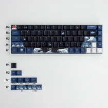 61+17 Black Coral Sea 60% PBT Keycaps Set Cherry Profile for MX Switches Mechanical Keyboard GK61 64 68